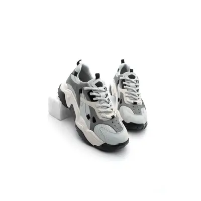 Marjin Women's High Sole Sneaker Lace-Up Sports Shoes Edisa - Running Shoes Gray