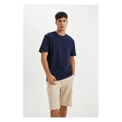 DEFACTO New Regular Fit Crew Neck Cotton Short Sleeve Basic Plain T-Shirt V7699az24au