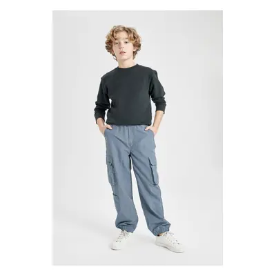 DEFACTO Boys Cargo Pocket Waist Tie Elastic Leg Jogger Parachute Pants