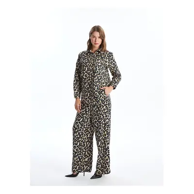 LC Waikiki Lcw Elastic Waist Leopard Patterned Women's Trousers