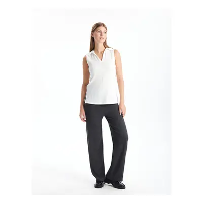 LC Waikiki Lcw Elastic Waist Textured Wide Leg Women's Trousers