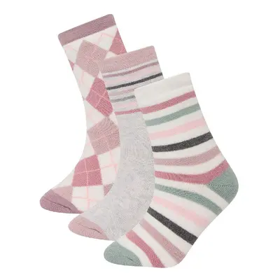 DEFACTO Girls 3-Pack Cotton Long Socks