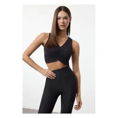 Trendyol Black Soft Brushed Fabric Support/Shaping Knitted Sports Bra