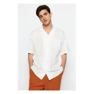 Trendyol White Oversize Fit Summer Cotton Shirt