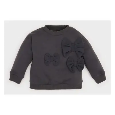 DEFACTO Baby Girl Crew Neck Bow Sweatshirt