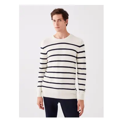 LC Waikiki Crew Neck Long Sleeve Striped Men's Knitwear Sweater