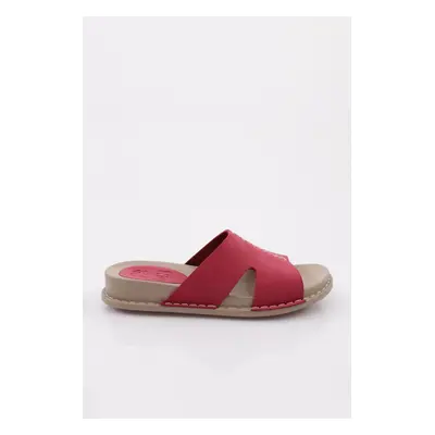 DGN P33 Women's Slippers Genuine Leather Fuchsia Nubuck