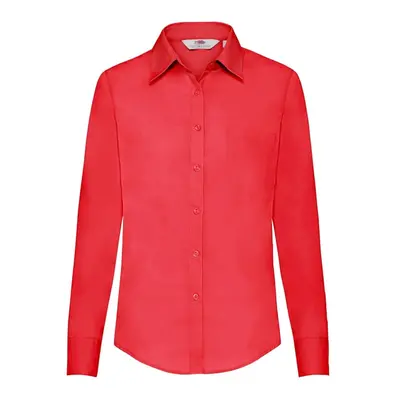 FRUIT OF THE LOOM F17•LADIES LONG SLEEVE POPLIN SHIRT