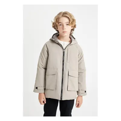 DEFACTO Boy's Water Repellent Hooded Windproof Raincoat