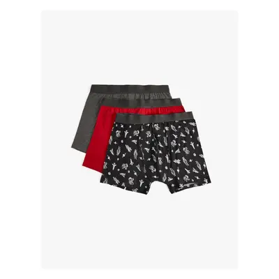 Koton 3-Piece Boxer Set Basic and Space Printed Cotton