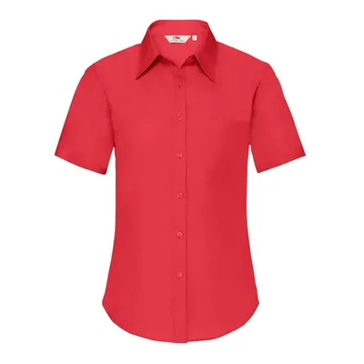 FRUIT OF THE LOOM F18•LADIES SHORT SLEEVE POPLIN SHIRT