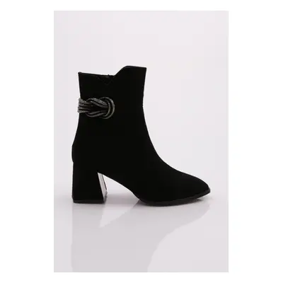 DGN Women's Heeled Boots Black Suede