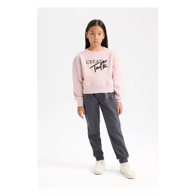 DEFACTO Girls Printed Jogger Sweatpants with Elastic Waistband and Legs