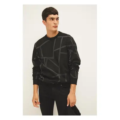 DEFACTO Modern Fit Crew Neck Patterned Sweatshirt