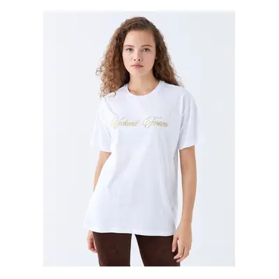 LC Waikiki Crew Neck Embroidered Short Sleeve Women's T-Shirt