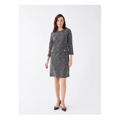 LC Waikiki Crew Neck Patterned A-Line Women's Dress