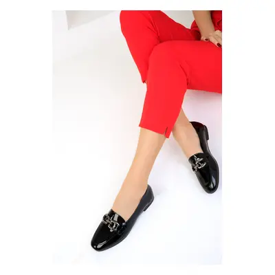 Soho Black Patent Leather Women's Flats