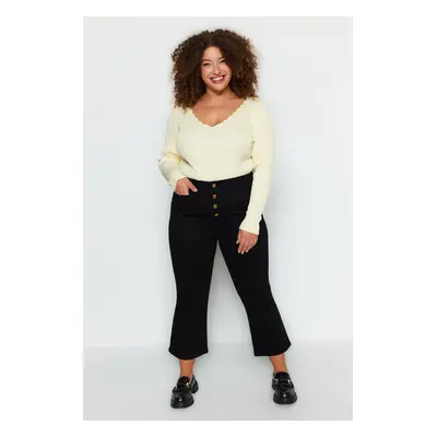 Džíny Trendyol Curve Black Culotte Fit