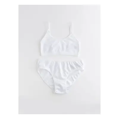 LC Waikiki Girls' Basic Cotton Bustier and Panties.