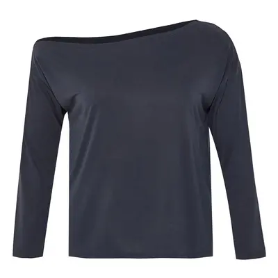 Trendyol Curve Anthracite 100% Modal Fabric Boat Neck Relaxed/Comfortable Cut Knitted Blouse