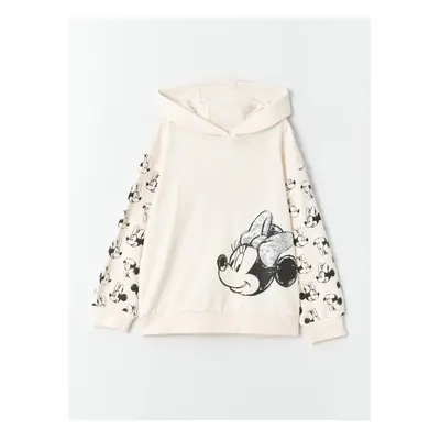 LC Waikiki Minnie Mouse Printed Long Sleeve Girls' Hoodie