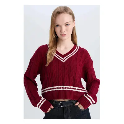 DEFACTO Coool Regular Fit V-Neck Knitwear Sweater