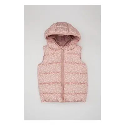 DEFACTO Baby Girl Hooded Water Repellent Fabric Patterned Puffer Vest