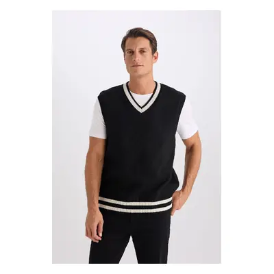 DEFACTO Standard Fit V-Neck Knitwear Sweater