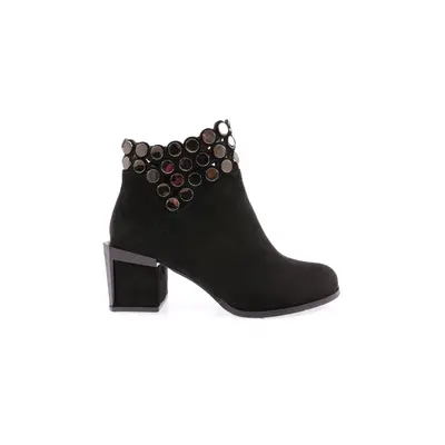 DGN 820-22k Women's Heeled Boots with Crystals and Stones.