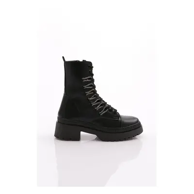 DGN K9075 Women's Lace-Up Silver Stone Lace-Up Boots.