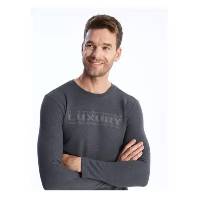 LC Waikiki Crew Neck Long Sleeve Printed Men's T-Shirt