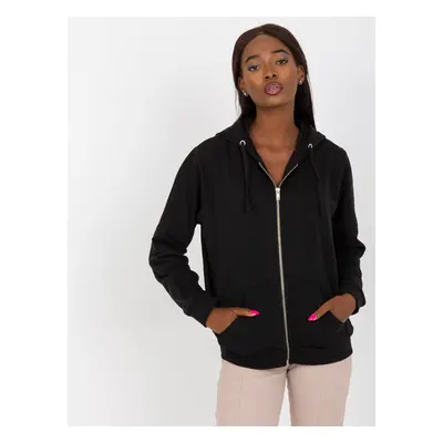 Black zip-up hoodie with pockets