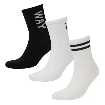 DEFACTO Men's Comfortable Elastic 3-Pack Cotton Ankle Socks