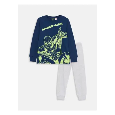 LC Waikiki Crew Neck Spiderman Printed Long Sleeve Boys Pajama Set