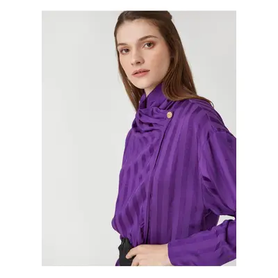 Koton Draped Collar Buttoned Blouse