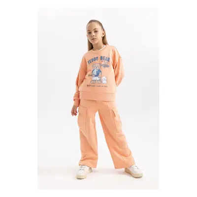 DEFACTO Girls Wide Leg Cargo Sweatpants