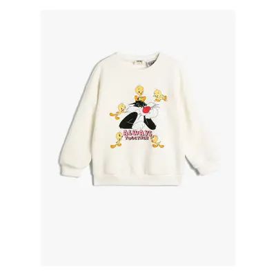 Koton Sweatshirt Looney Tunes Printed Licensed Long Sleeve Crew Neck Ribbed