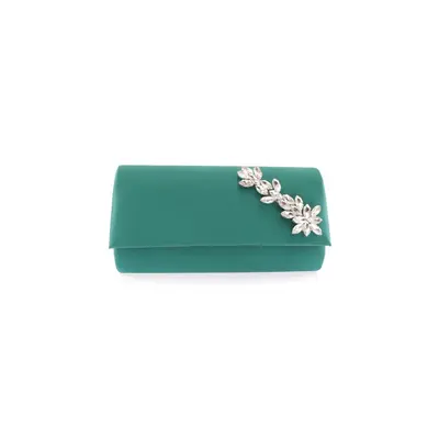 DGN 495-22y Women's Evening Dress Clutch Bag Green Satin