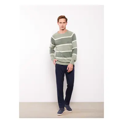 LC Waikiki Crew Neck Long Sleeve Striped Men's Knitwear Sweater