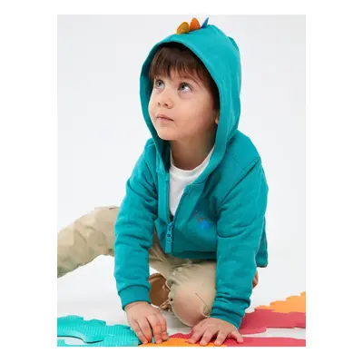 LC Waikiki Hooded Long Sleeve Printed Baby Boy Zipper Sweatshirt