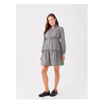 LC Waikiki Maternity Patterned Long Sleeve Maternity Shirt Dress