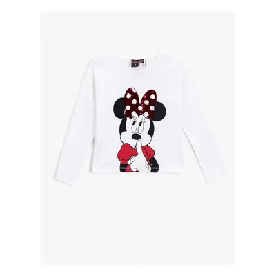 Koton Minnie Mouse Licensed Printed T-Shirt. Crewneck Cotton.