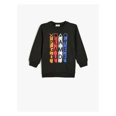 Koton Game Themed Raised Long Sleeve Sweatshirt