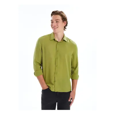 LC Waikiki LCW Casual Pistachio Green Regular Fit Long Sleeve Men's Shirt