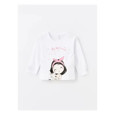 LC Waikiki Crew Neck Long Sleeve Printed Baby Girl T-Shirt