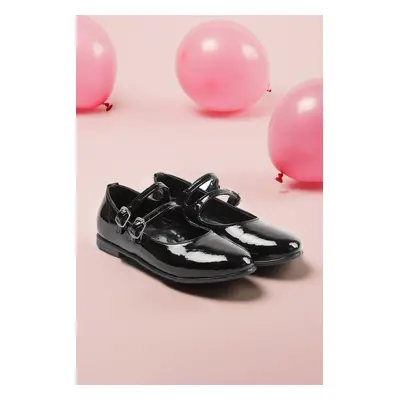 Trendyol Black Double Banded Patent Leather Mary Jane Girls Kids Ballerinas