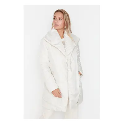 Trendyol Ecru Oversized šálový límec Puffy Coat