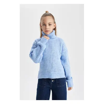 DEFACTO Girl's Turtleneck Knitwear Sweater