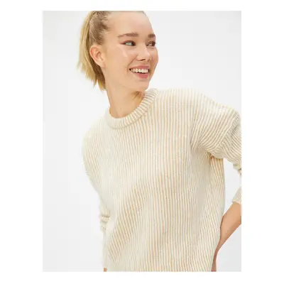 Koton Basic Knitwear Sweater Crew Neck Ribbed Long Sleeve