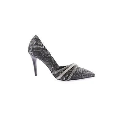 DGN Ysf-07-23y Women's Silver Stone Band Evening Dress Shoes